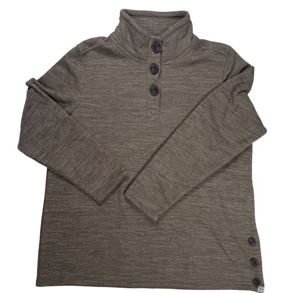 Avalanche Outdoor Supply Co Mens XXL Brown Textured Knit Button MockNeck Sweater